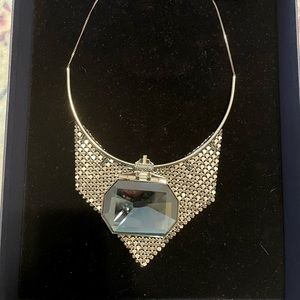 Swarovski Silver and Blue Statement Necklace